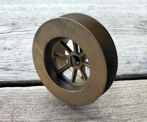 Vintage solid brass plug - solid, 2"