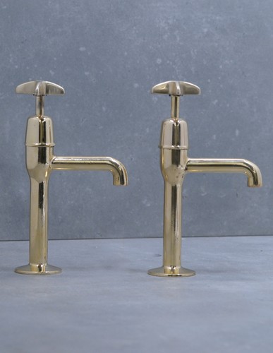 Vintage brass pillar taps - ,