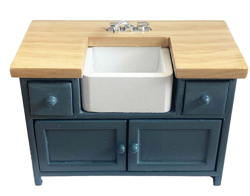 Dolls house blue oak modern - dolls,