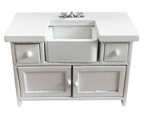 Dolls house white wooden - dolls,