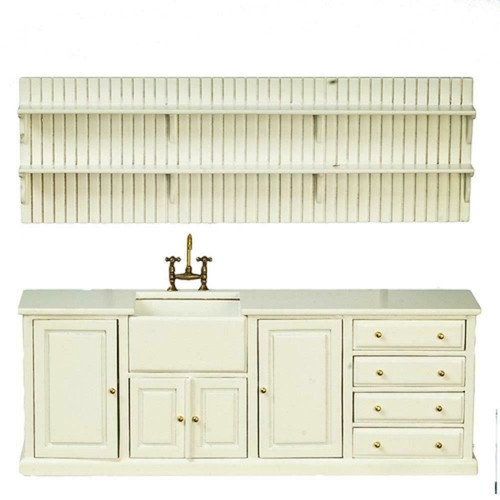 Dolls house white belfast sink - dolls,