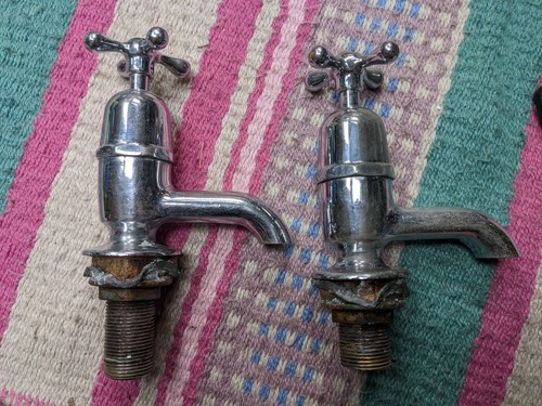 Antique chrome taps sink - antique, basin