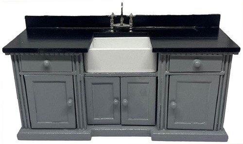 Dolls house black - grey, sink