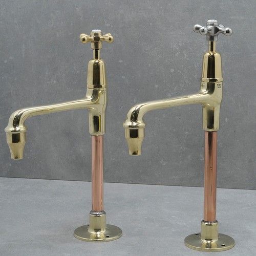 Vintage brass pillar taps - ,